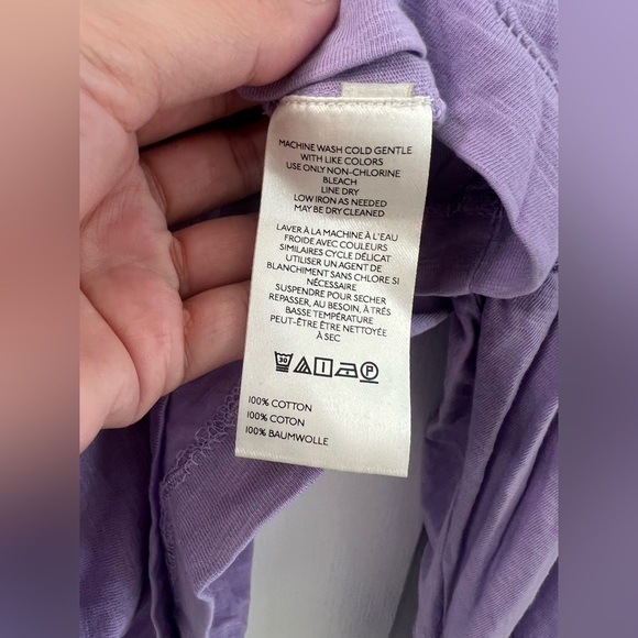 Pilcro Crew-Neck Ruched & Smocked-Sleeve Lavender Top (Size XL) - Picture 7 of 9